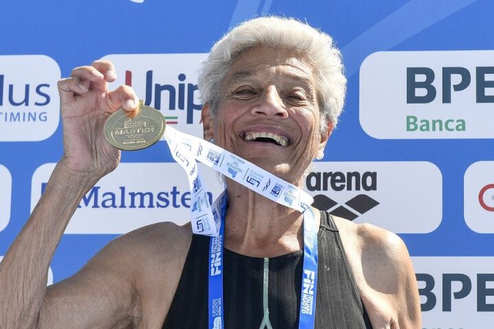 95-year-old swimmer sets five world records at Guernsey International Masters Open