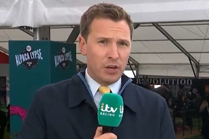 ITV presenter Oli Bell apologises after awkward moment attempting to kiss female racegoer