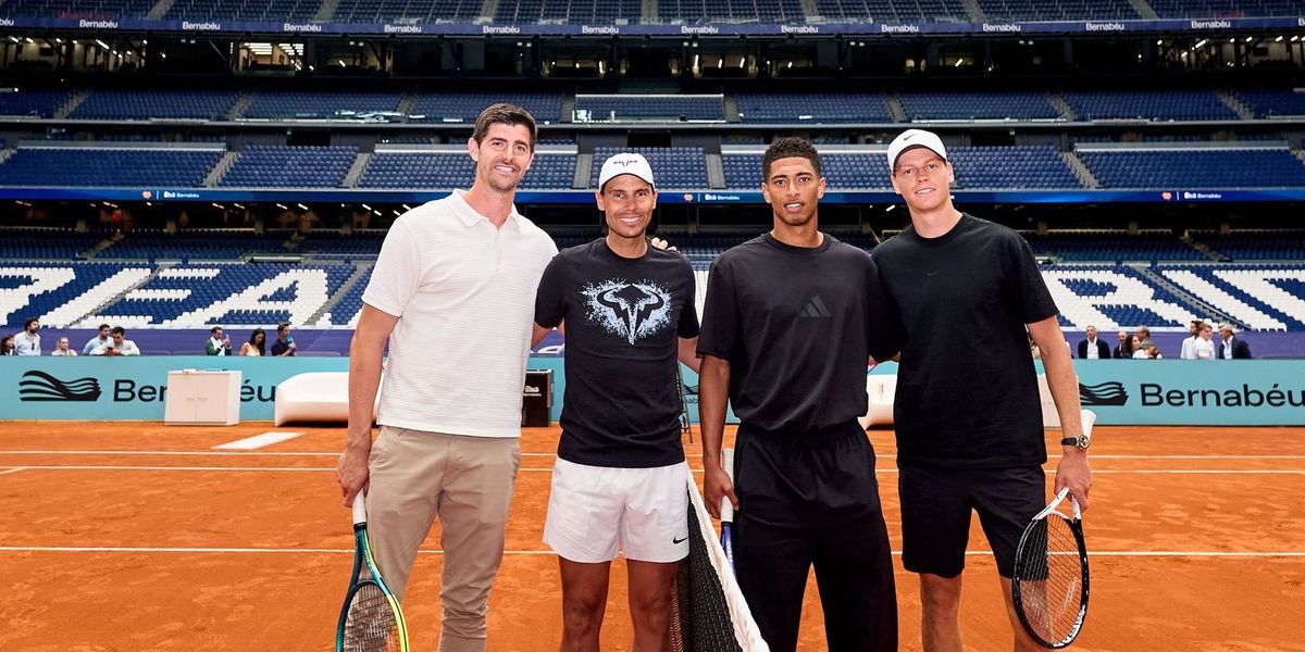 Jude Bellingham plays tennis with Nadal, Sinner and Courtois at the Madrid Open