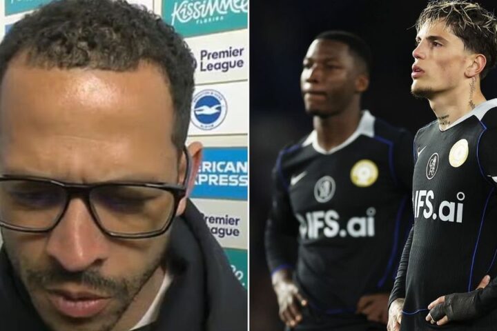 Liam Rosenior criticises Chelsea players after 3-0 defeat to Brighton
