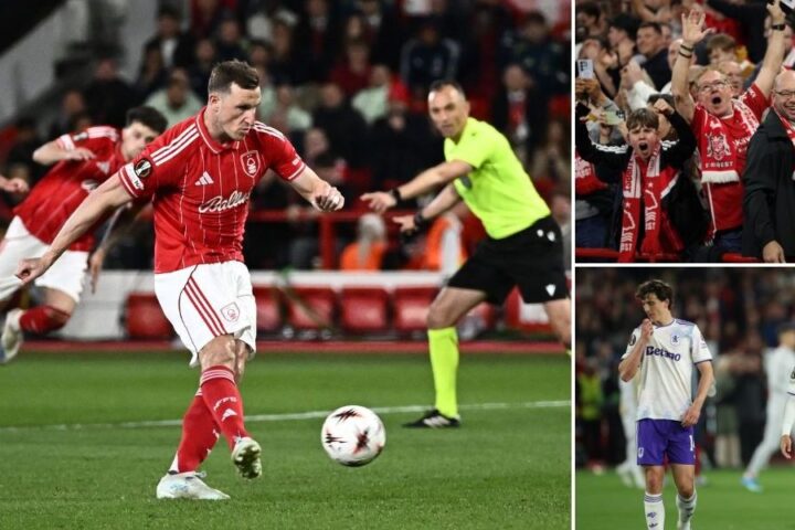 Nottingham Forest secure narrow win over Aston Villa in Europa League semi-final first leg