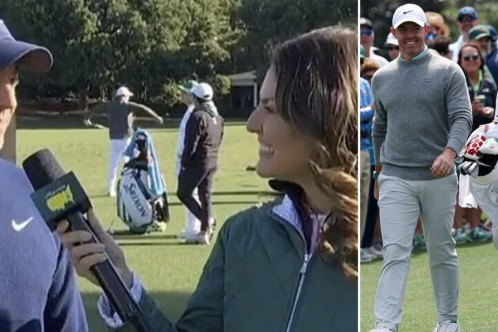 Rory McIlroy and Amanda Balionis share relaxed moment at Masters two years after marriage speculation