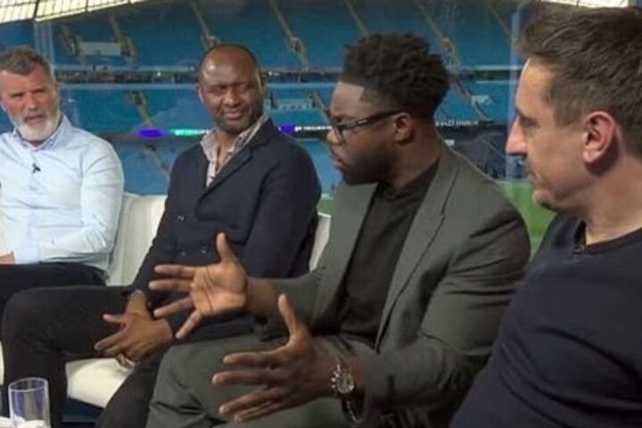 Roy Keane clashes with Neville and Richards over Arsenal's defeat to Manchester City