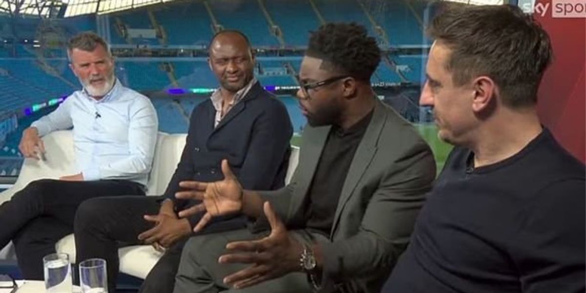 Roy Keane clashes with Neville and Richards over Arsenal's defeat to Manchester City