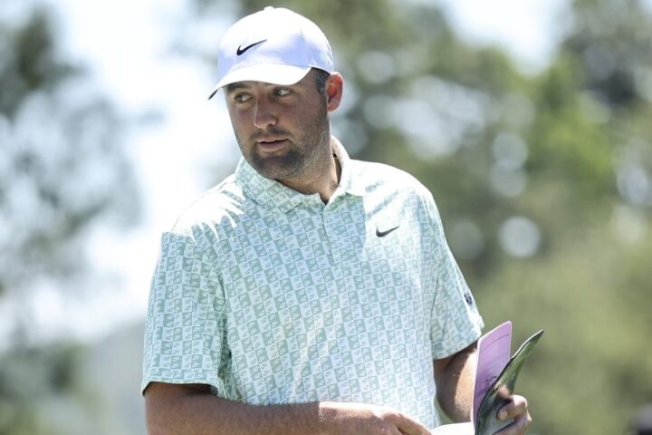 Scottie Scheffler acknowledges tough conditions as he trails leader Rory McIlroy at The Masters
