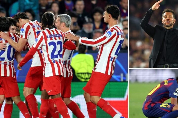 Simeone's Atletico Madrid claims 2-0 win over Barcelona in Champions League quarter-final