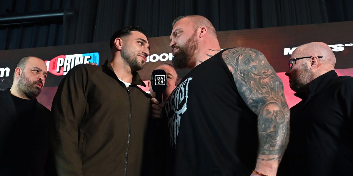 Tommy Fury and Eddie Hall engage in London face-off ahead of their June fight
