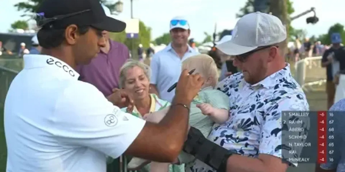 Aaron Rai signs baby in unusual moment after historic PGA Championship victory