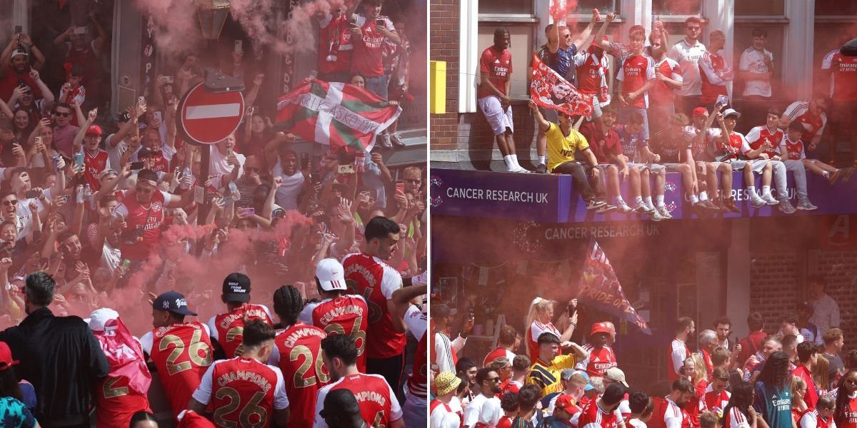 Arsenal title parade: hotel fire and nine arrests during north London celebrations