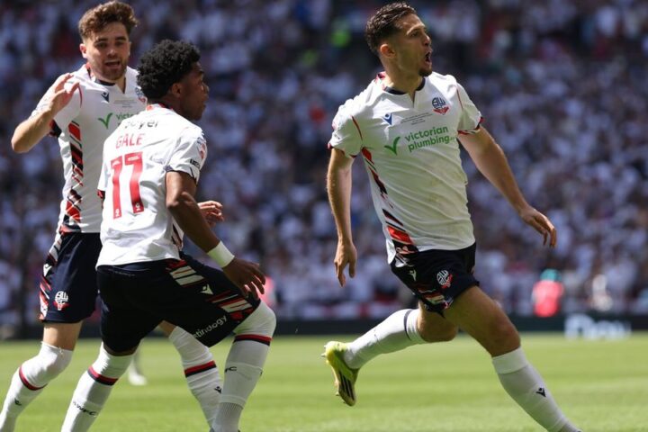 Bolton returns to Championship after dramatic play-off final win over Stockport