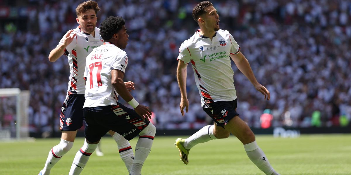Bolton returns to Championship after dramatic play-off final win over Stockport