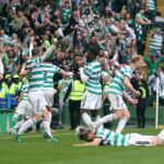 Celtic clinch Scottish Premiership title with late goals, fans celebrate on the pitch