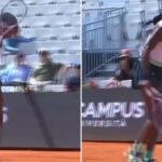 Coco Gauff shows signs of frustration during Italian Open match against Solana Sierra