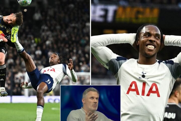 Jamie Carragher criticises Mathys Tel for costly mistake in Tottenham's draw with Leeds