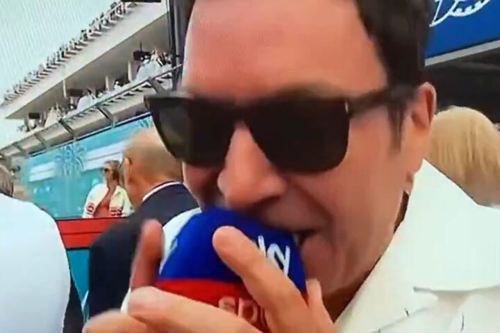 Jimmy Fallon interrupts Martin Brundle's grid walk with bizarre microphone incident before Miami Grand Prix