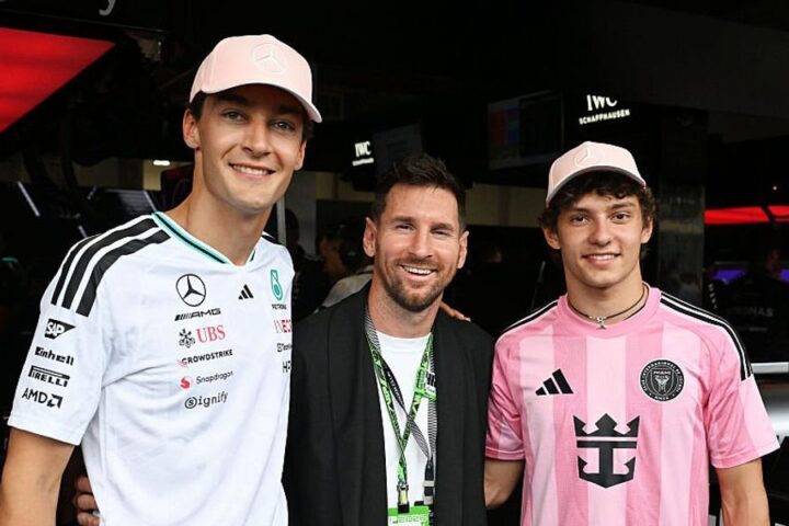 Lionel Messi celebrates Kimi Antonelli's Grand Prix victory among stars in Miami