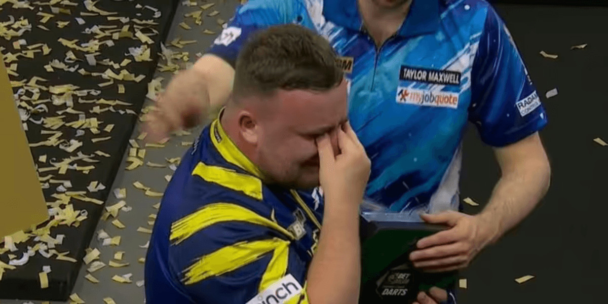 Luke Littler pauses interview in tears after winning Premier League of Darts