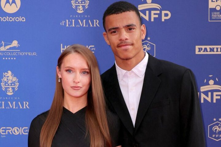 Mason Greenwood and Harriet Robson attend UNFP Trophy as Ousmane Dembele wins award