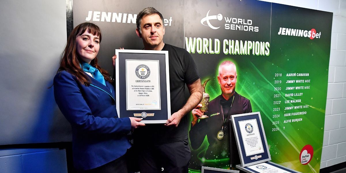 Ronnie O'Sullivan receives five Guinness World Record certificates at Crucible Theatre