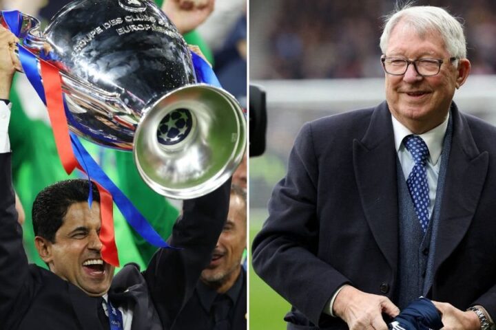 Sir Alex Ferguson criticizes Arsenal's tactics in text to PSG president after final defeat