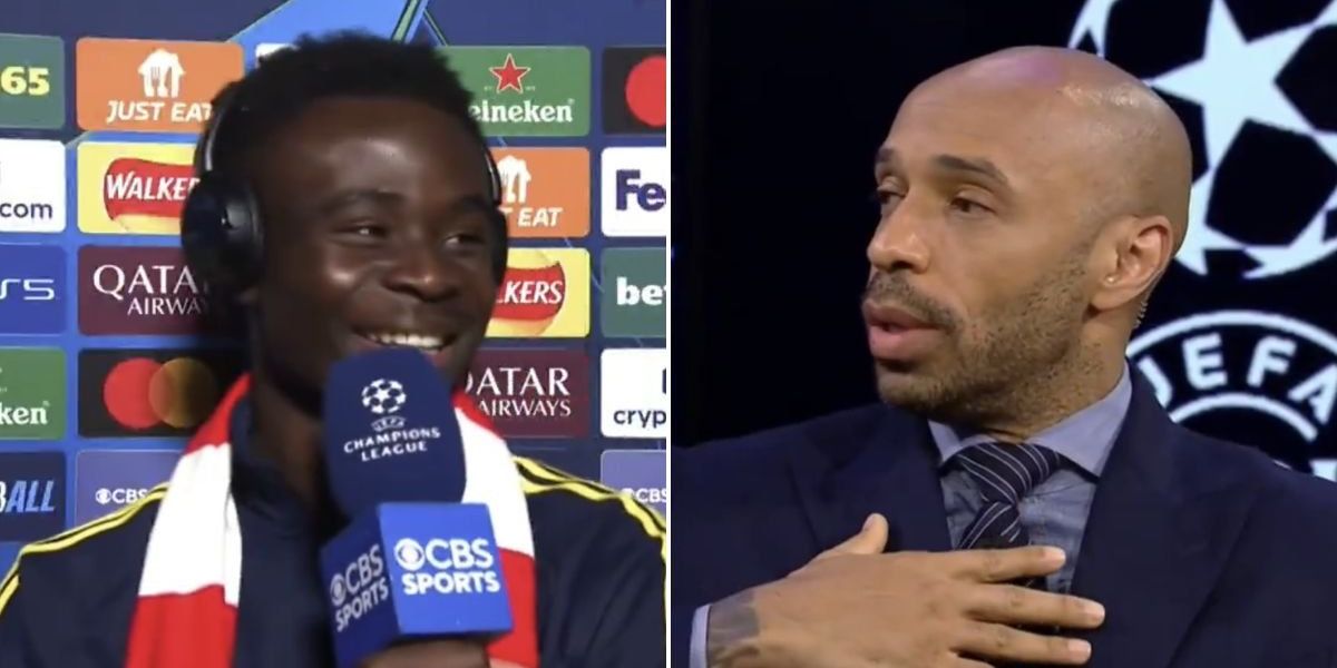 Thierry Henry shares heartfelt message with Bukayo Saka after Arsenal's Champions League win