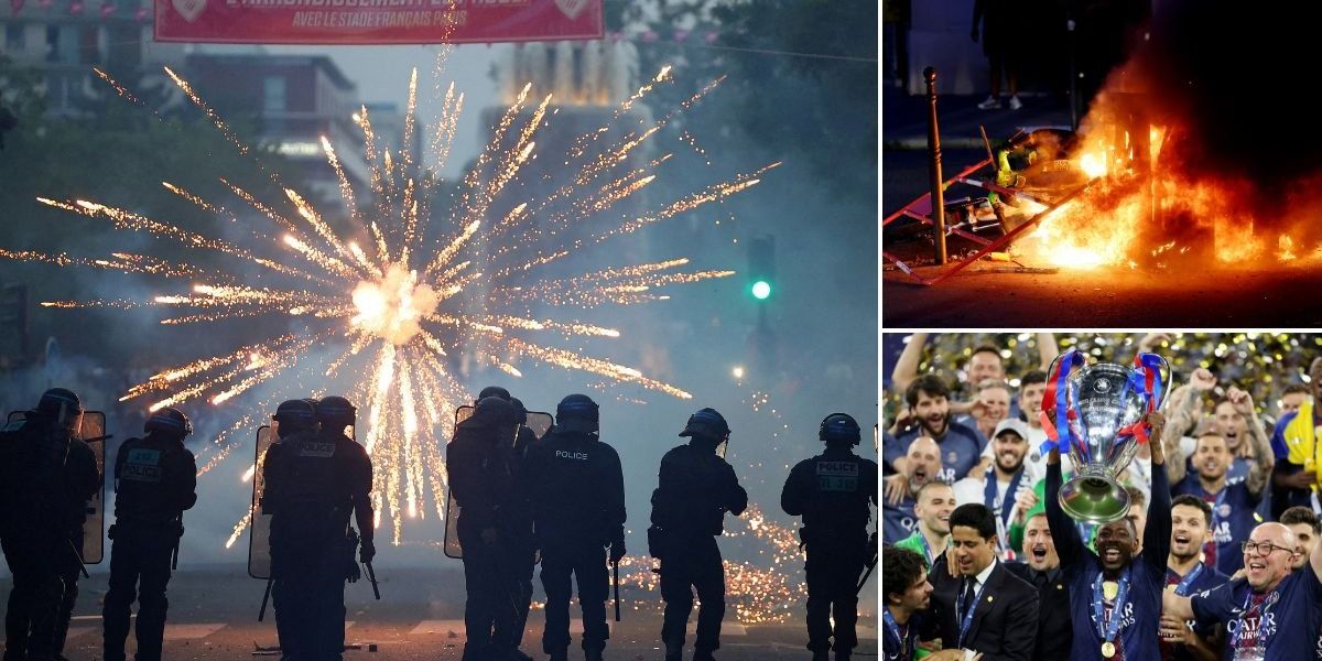 Violence erupts in Paris as PSG fans clash with police after Champions League final