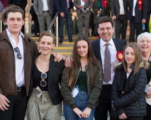 Andy Burnham's son overshadowed by his height as he eyes Downing Street