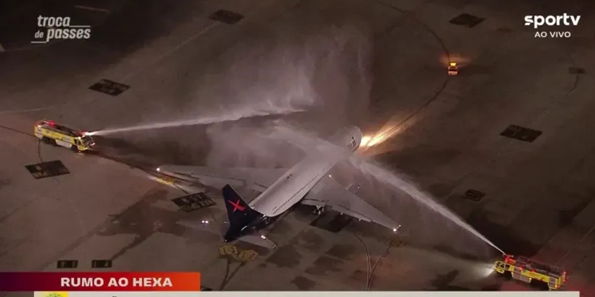 Brazil's World Cup team receives ceremonial send-off with water arch before departure