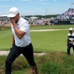 Dustin Johnson's US Open round marred by triple bunker trouble leading to quadruple bogey