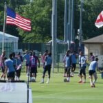 England football team takes shelter indoors as tornado warning issued in Kansas City