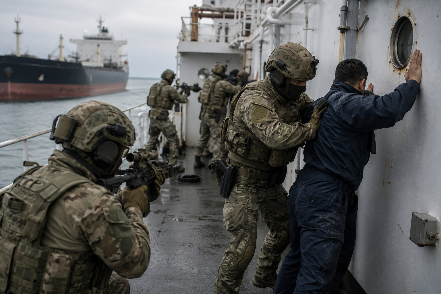 Armed paramilitary units now operating covertly on Russian shadow fleet tankers