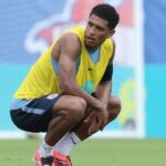 Jude Bellingham expresses frustration during England's first World Cup training session in Florida