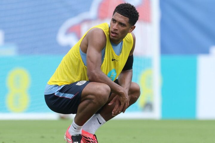 Jude Bellingham expresses frustration during England's first World Cup training session in Florida