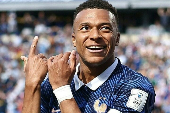 Kylian Mbappe celebrates goals with tribute to James Corden in France's World Cup win