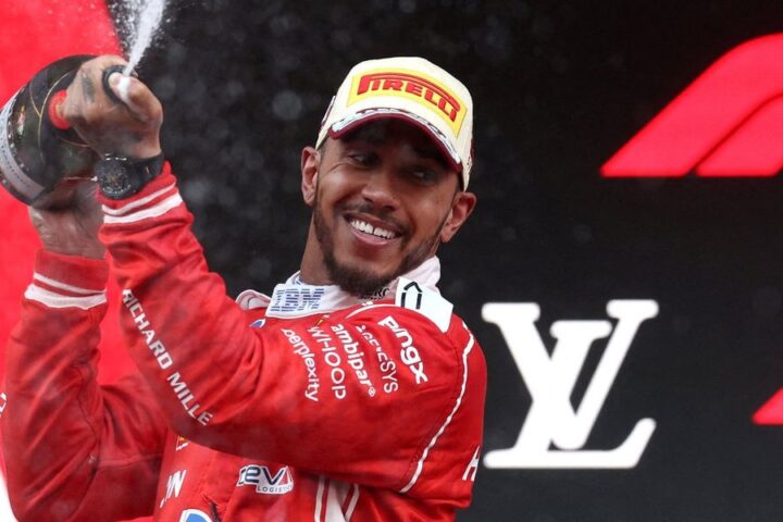 Lewis Hamilton congratulates Kimi Antonelli and Mercedes after second place at Monaco Grand Prix