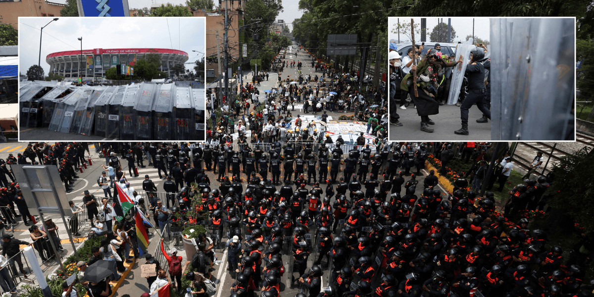 Protests and clashes with police disrupt 2026 World Cup opener in Mexico City