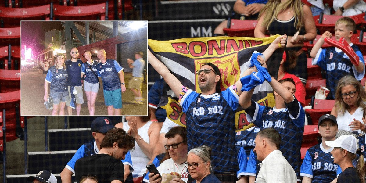 Scotland fans celebrate World Cup victory at Boston Red Sox game