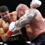 Tommy Fury defeats Eddie Hall in exhibition boxing match at Manchester's AO Arena