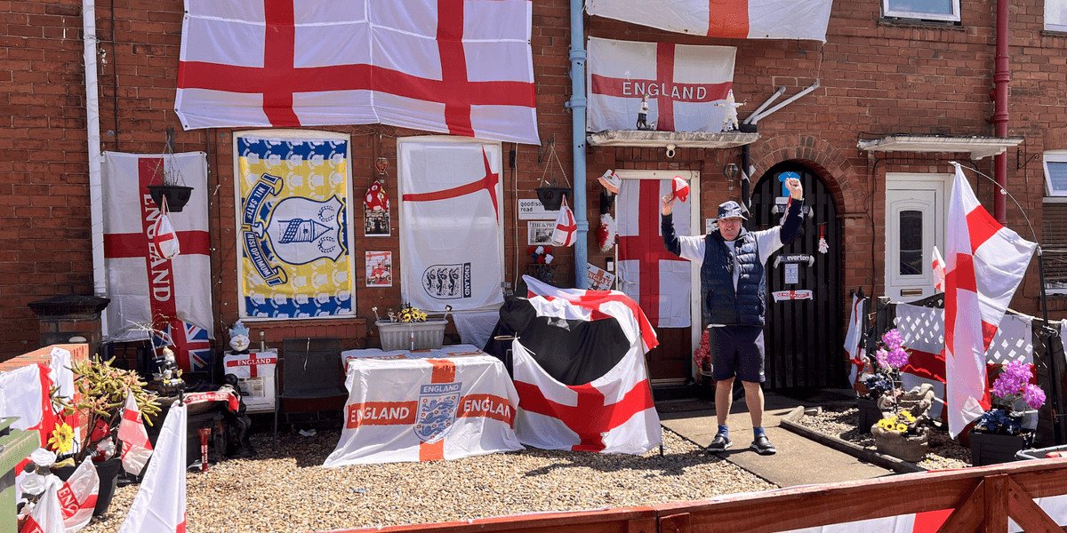 Yorkshire football superfan decks home in England flags ahead of World Cup opener