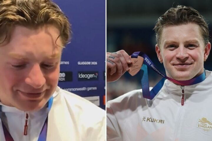 Adam Ramsay-Peaty emotional after bronze in men's 100m breaststroke at Commonwealth Games