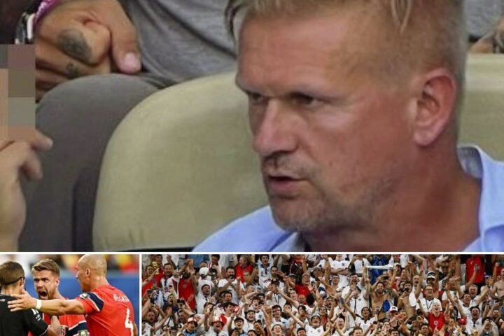 Alf-Inge Haaland reacts furiously to England fans after Norway's World Cup exit