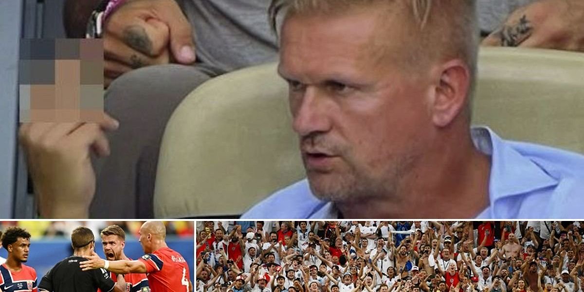 Alf-Inge Haaland reacts furiously to England fans after Norway's World Cup exit
