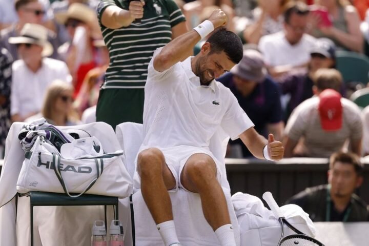 Djokovic displays unusual self-frustration during Wimbledon match against Rinderknech