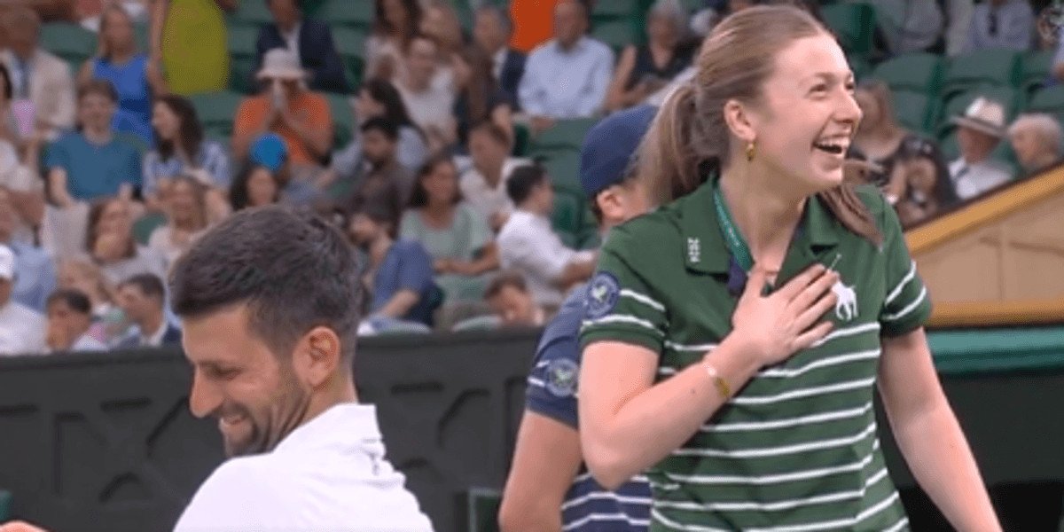 Djokovic pranks ball girl during Wimbledon match in light-hearted moment