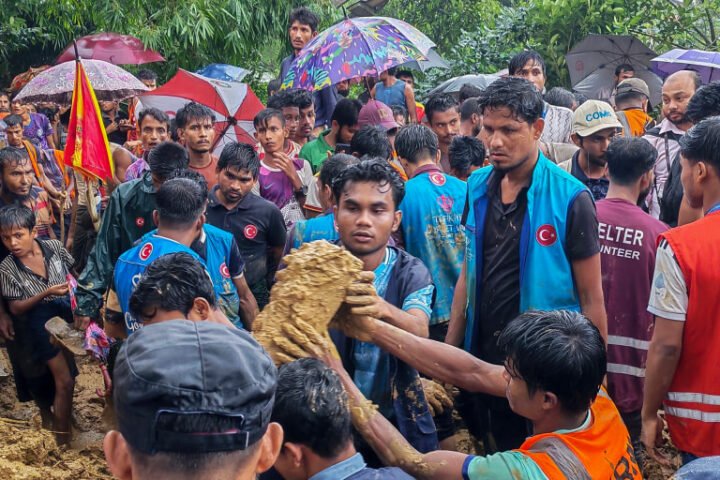 Landslide in Rohingya camp in Bangladesh kills five children during class