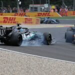Lewis Hamilton collides with George Russell in first lap of Belgian Grand Prix