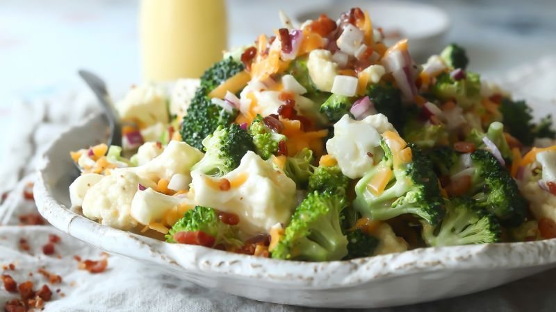 Nostalgic broccoli and cauliflower salad makes a perfect addition for summer gatherings