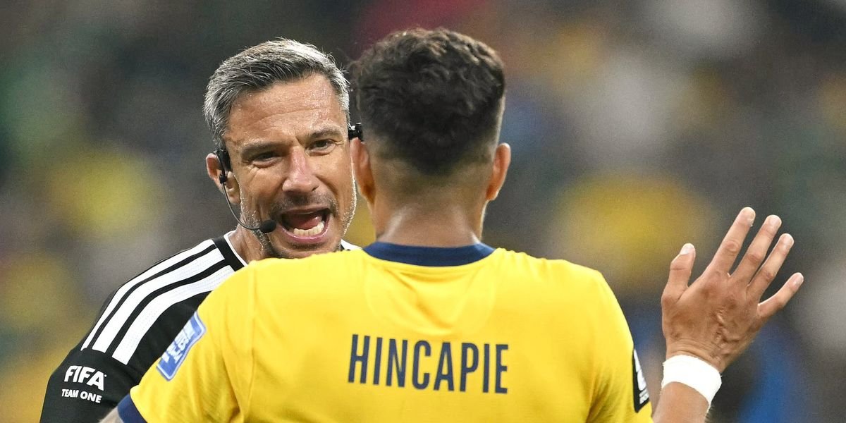 Piero Hincapie sent off at World Cup for covering mouth in heated exchange
