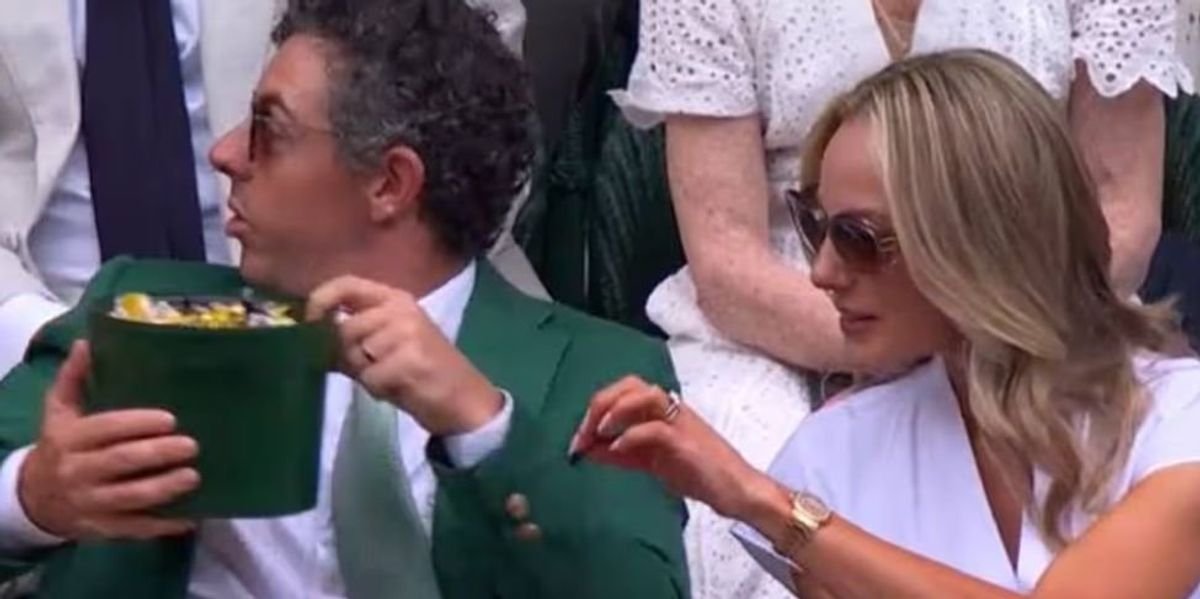 Rory McIlroy's Wimbledon sweet moment with wife entertains BBC's Clare Balding