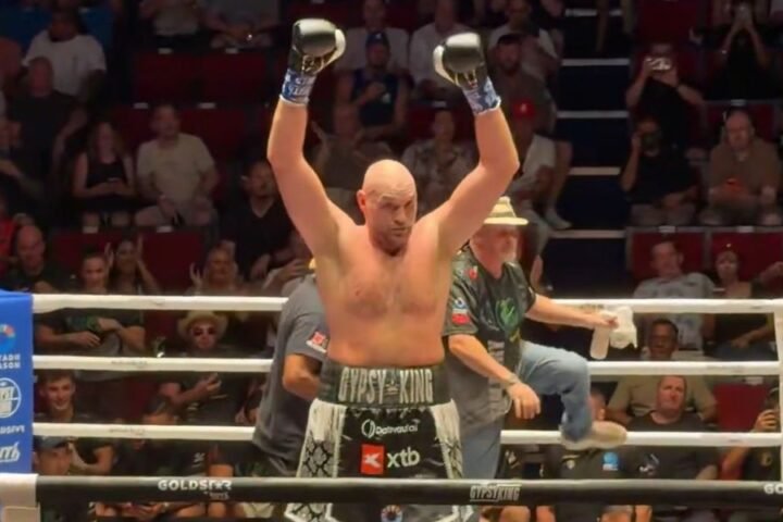 Tyson Fury claims victory over Mariusz Wach as corner stops fight in Thailand